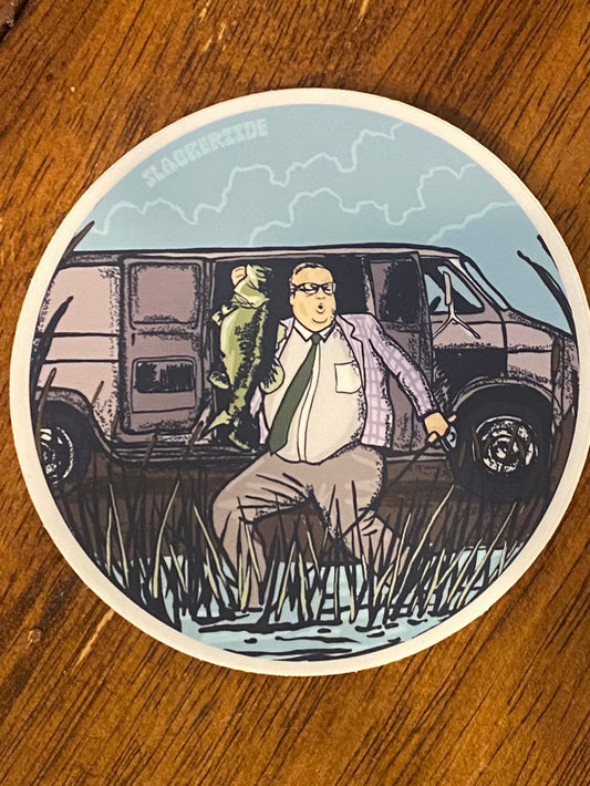 Van down by river sticker