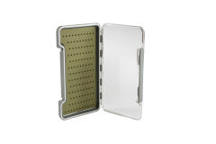Thin Clear Fly Box W/ Self HEALING Silicone Liner