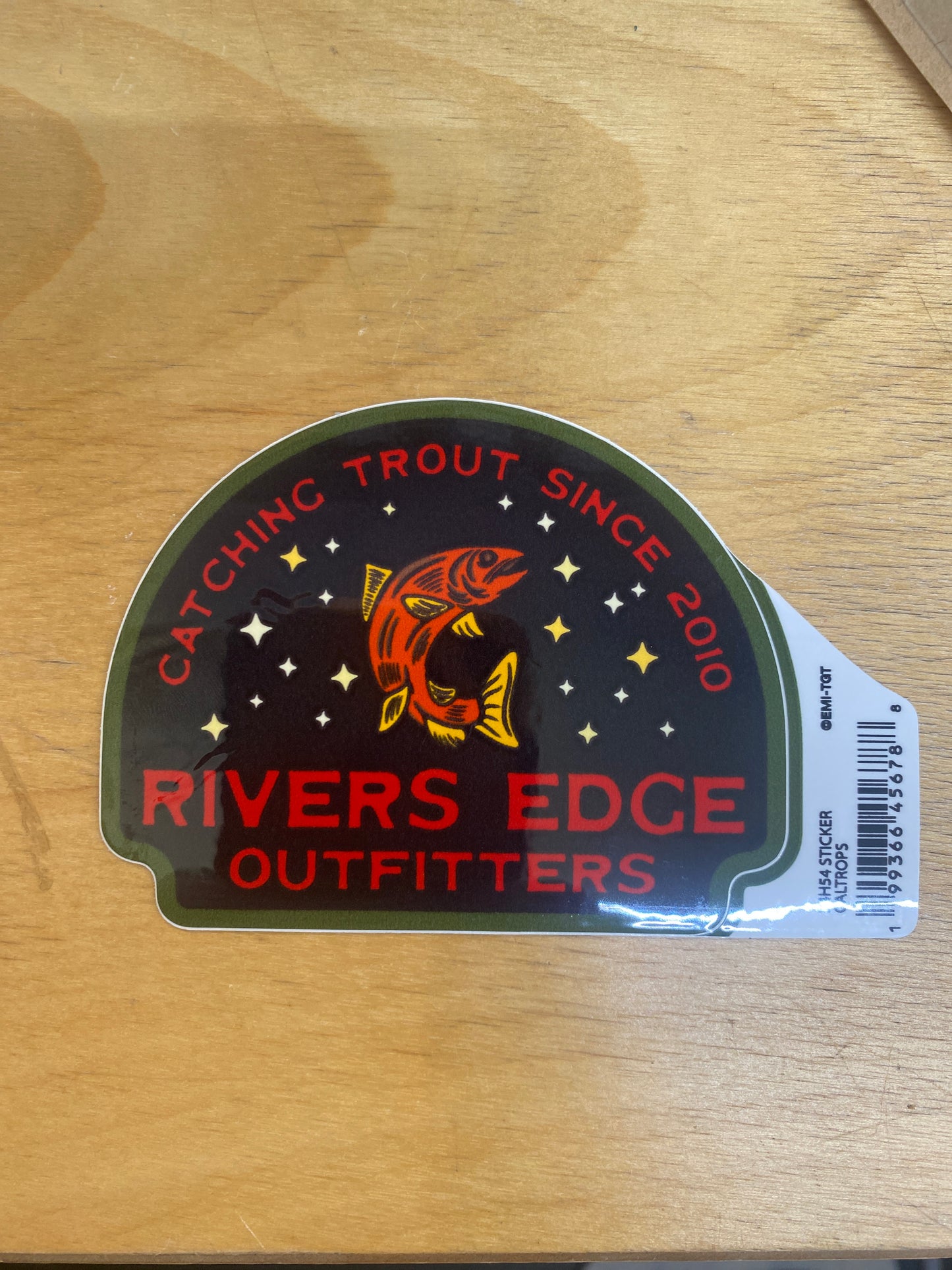 Reo catching trout sticker