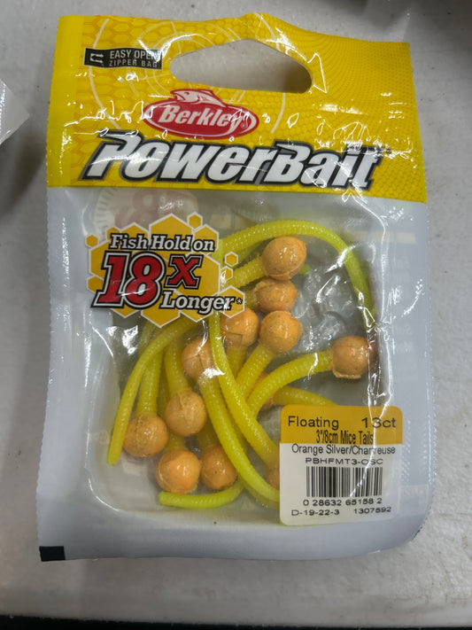 Power bait mice tail orange/chartruce