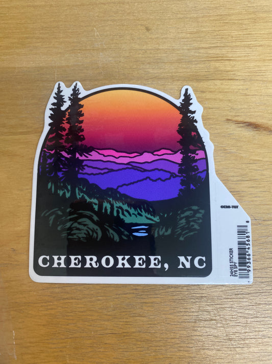 Cherokee nc mountain sticker