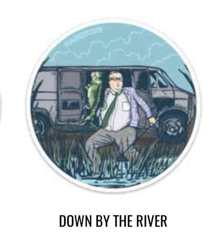 Down by the river sticker