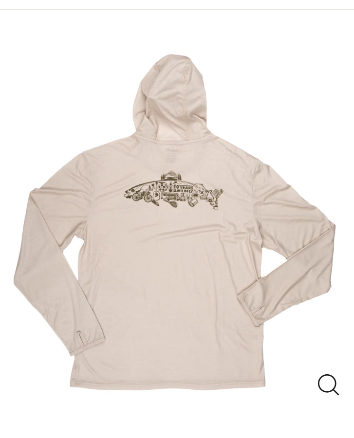 Wild fly 10 yr sun hoodie