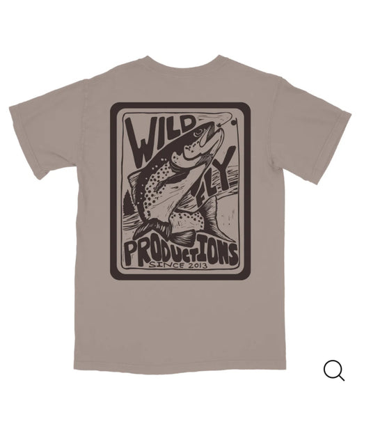 Wild fly trout badge tee