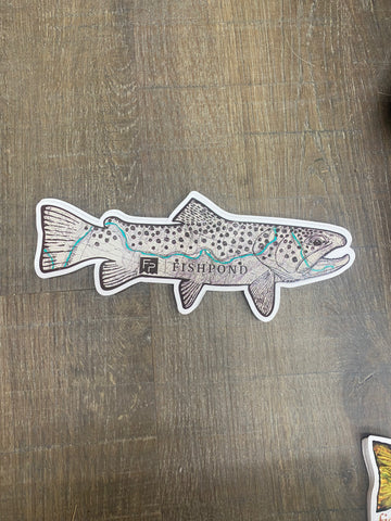 Topo trout sticker