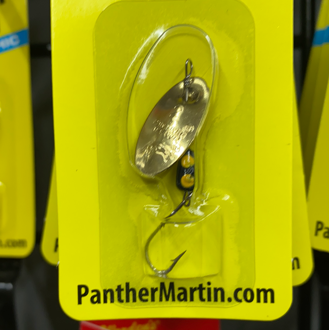 Panther Martin gold black yellow single hook