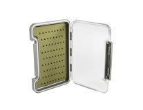 Thin Clear Fly Box W/ Self HEALING Silicone Liner