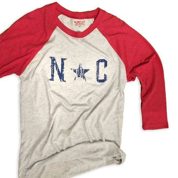 State Legacy Revival NC star baseball tee-red