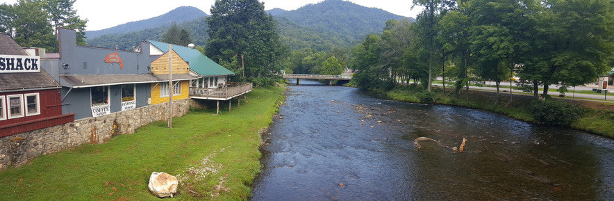 Oconaluftee River Behind Rivers Edge Outfitters